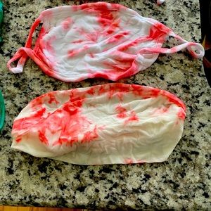 Matching tie dye mask and boho headband